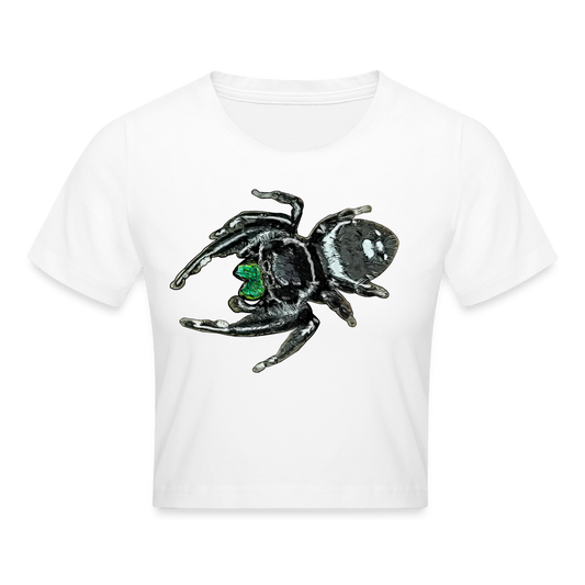 Crop T-Shirt Phidippus regius White Bahamas male - weiß