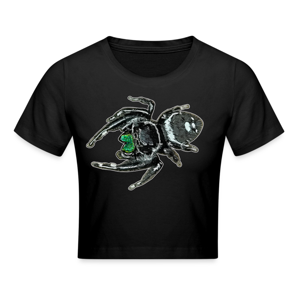 Crop T-Shirt Phidippus regius White Bahamas male - Schwarz