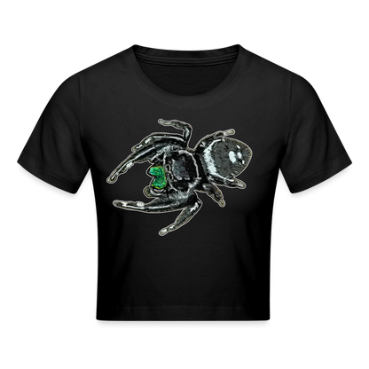 Crop T-Shirt Phidippus regius White Bahamas male - Schwarz