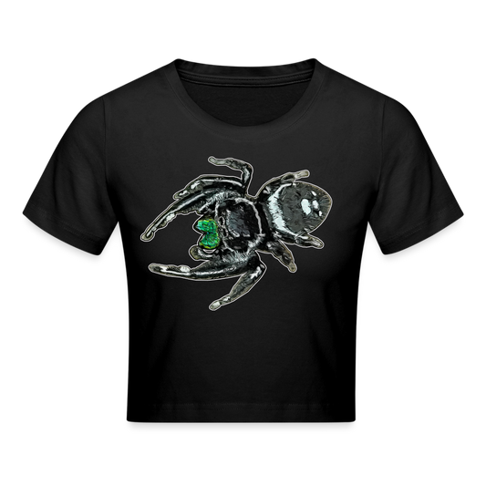 Crop T-Shirt Phidippus regius White Bahamas male - Schwarz