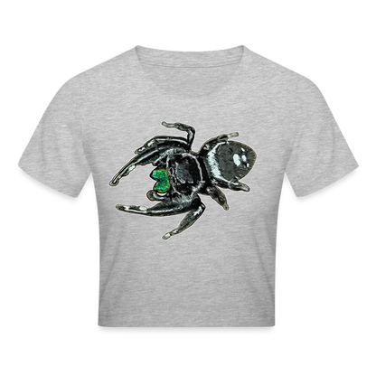 Crop T-Shirt Phidippus regius White Bahamas male - Grau meliert
