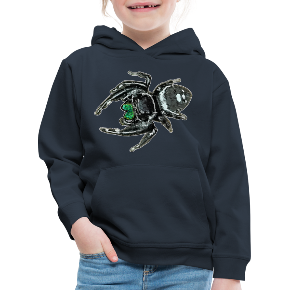 Kinder Hoodie Phidippus regius White Bahamas male - Navy