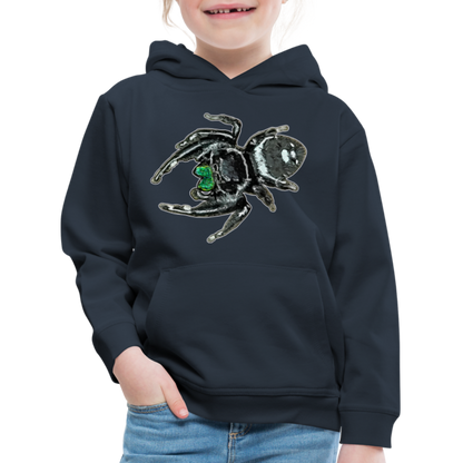 Kinder Hoodie Phidippus regius White Bahamas male - Navy