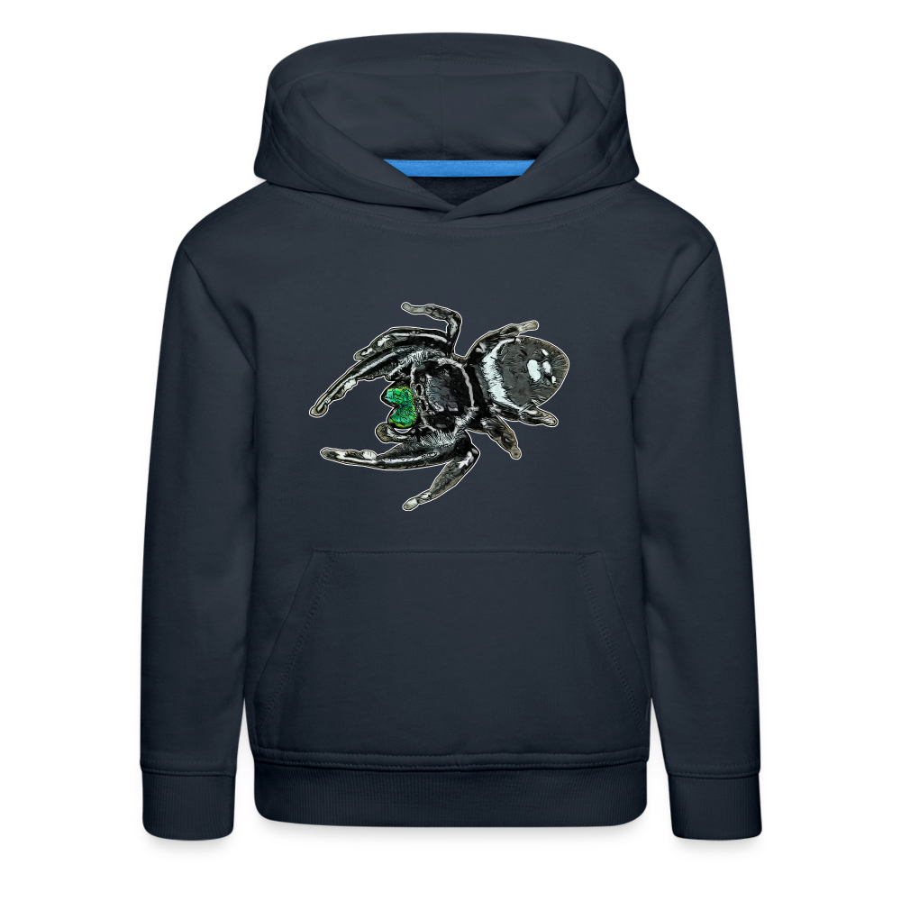 Kinder Hoodie Phidippus regius White Bahamas male - Navy