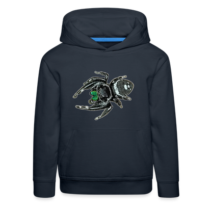 Kinder Hoodie Phidippus regius White Bahamas male - Navy