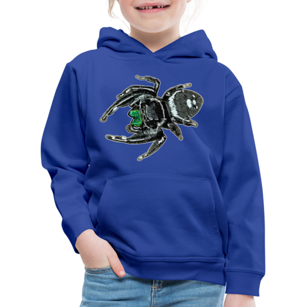 Kinder Hoodie Phidippus regius White Bahamas male - Royalblau