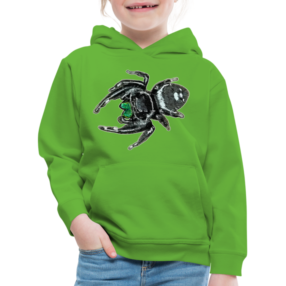 Kinder Hoodie Phidippus regius White Bahamas male - Hellgrün