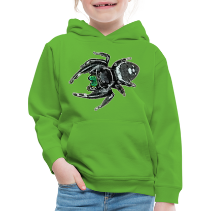 Kinder Hoodie Phidippus regius White Bahamas male - Hellgrün