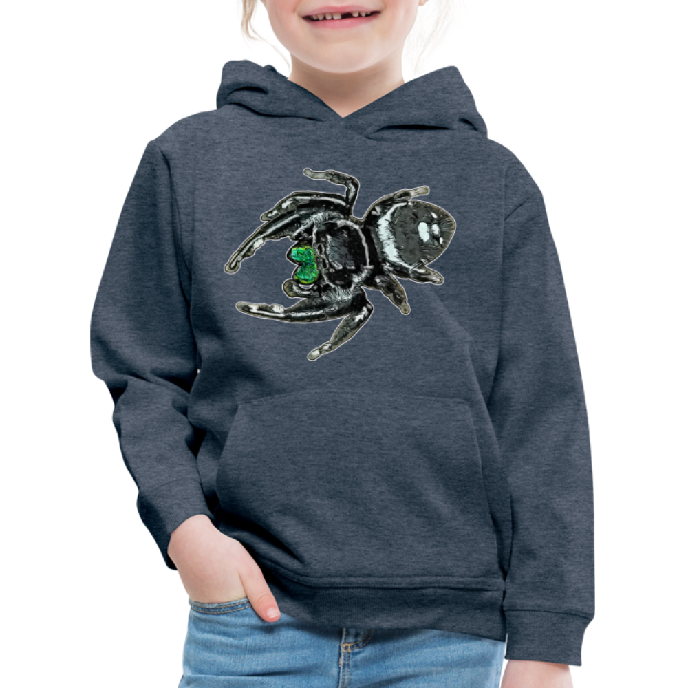 Kinder Hoodie Phidippus regius White Bahamas male - Jeansblau