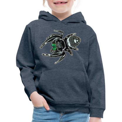 Kinder Hoodie Phidippus regius White Bahamas male - Jeansblau