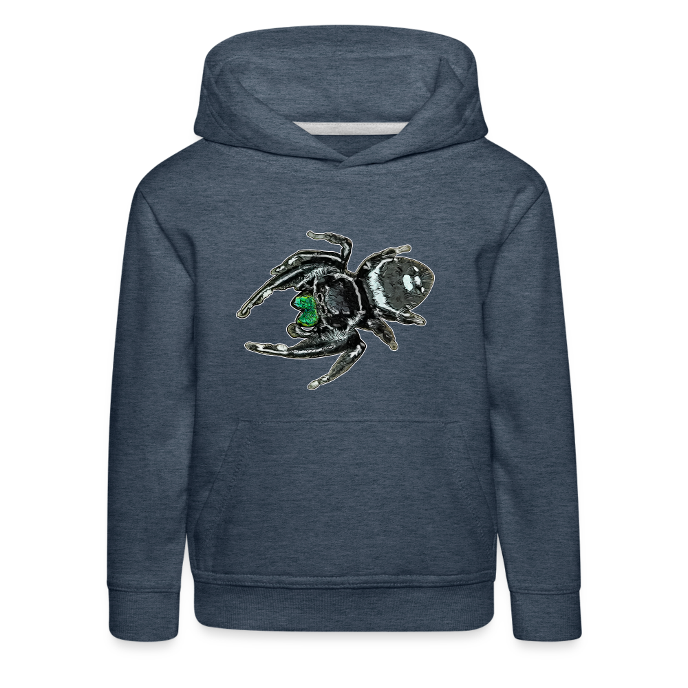 Kinder Hoodie Phidippus regius White Bahamas male - Jeansblau