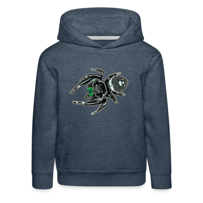 Kinder Hoodie Phidippus regius White Bahamas male - Jeansblau