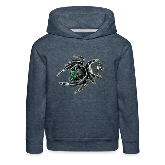 Kinder Hoodie Phidippus regius White Bahamas male - Jeansblau