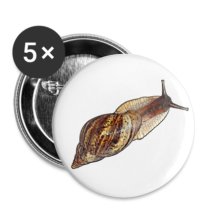 Buttons groß 56 mm (5er Pack) Achatina reticulata wildfarben - weiß