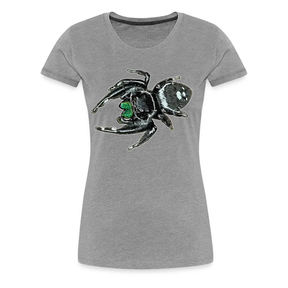 Frauen Basic T-Shirt Phidippus regius White Bahamas male - Grau meliert