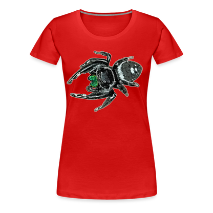 Frauen Basic T-Shirt Phidippus regius White Bahamas male - Rot