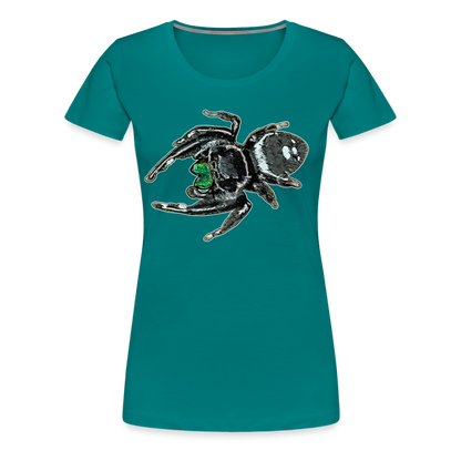Frauen Basic T-Shirt Phidippus regius White Bahamas male - Divablau