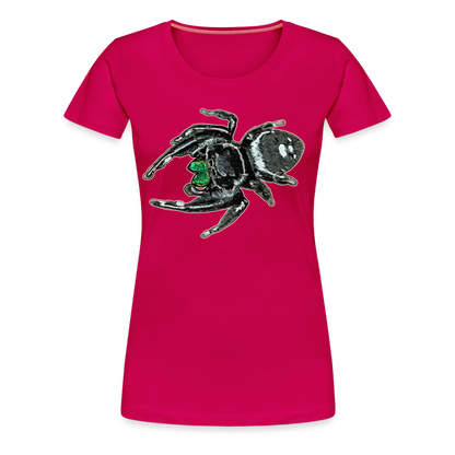 Frauen Basic T-Shirt Phidippus regius White Bahamas male - dunkles Pink