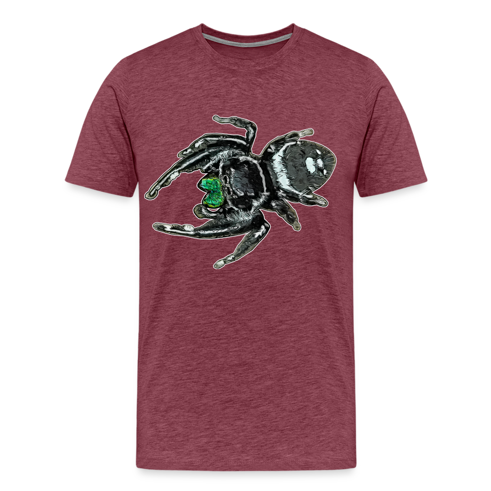 Männer Basic T-Shirt Phidippus regius White Bahamas male - Bordeauxrot meliert
