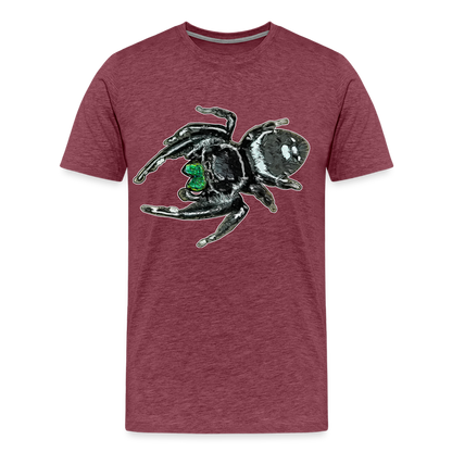 Männer Basic T-Shirt Phidippus regius White Bahamas male - Bordeauxrot meliert