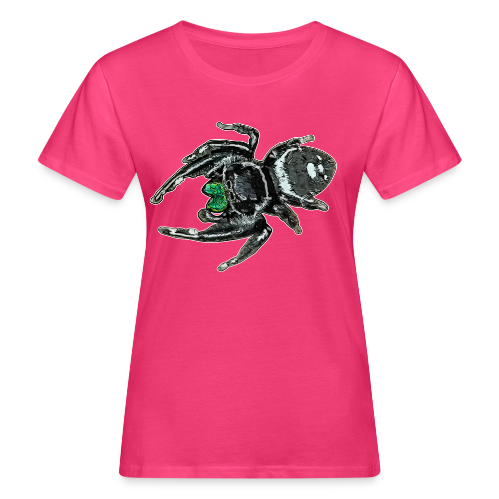 Frauen Bio-T-Shirt Phidippus regius White Bahamas male - Neon Pink