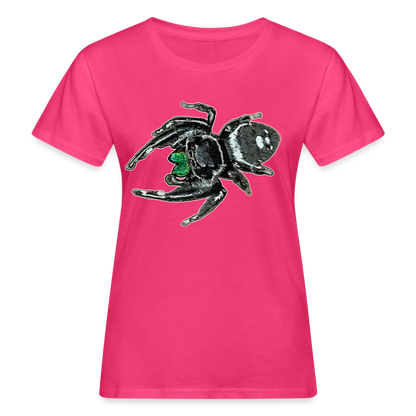 Frauen Bio-T-Shirt Phidippus regius White Bahamas male - Neon Pink