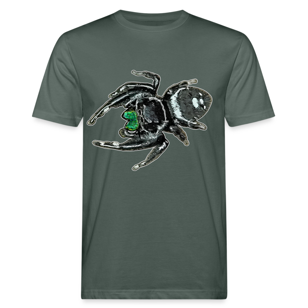 Männer Bio-T-Shirt Phidippus regius White Bahamas male - Graugrün
