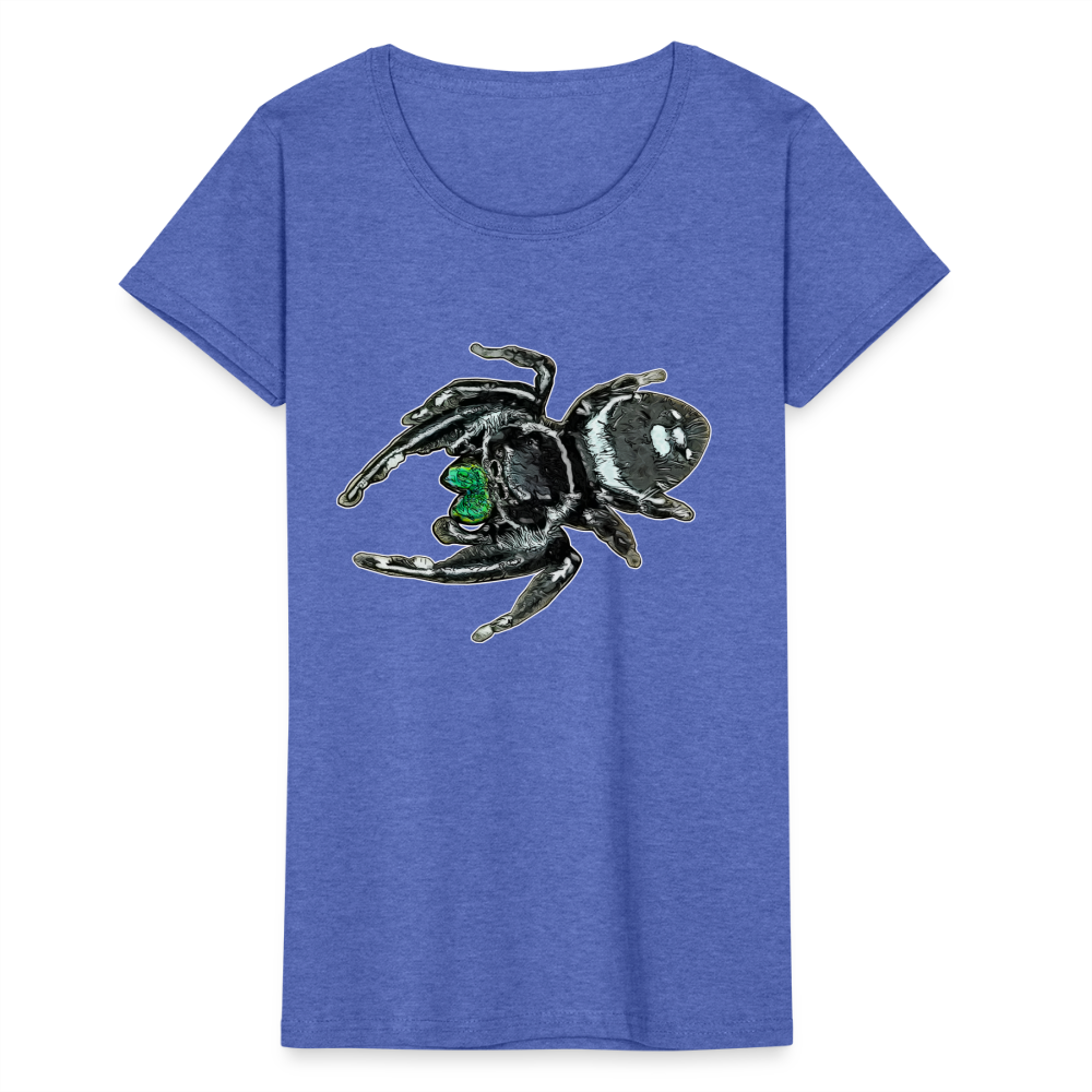 Frauen Fruit of the Loom T-Shirt Phidippus regius White Bahamas male - Blau meliert