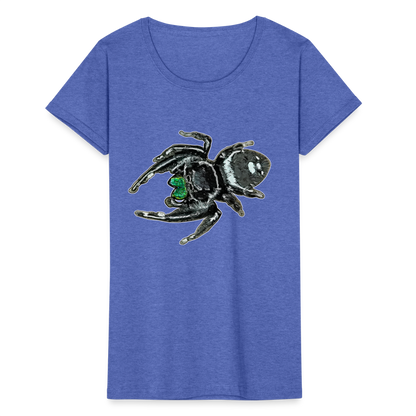 Frauen Fruit of the Loom T-Shirt Phidippus regius White Bahamas male - Blau meliert