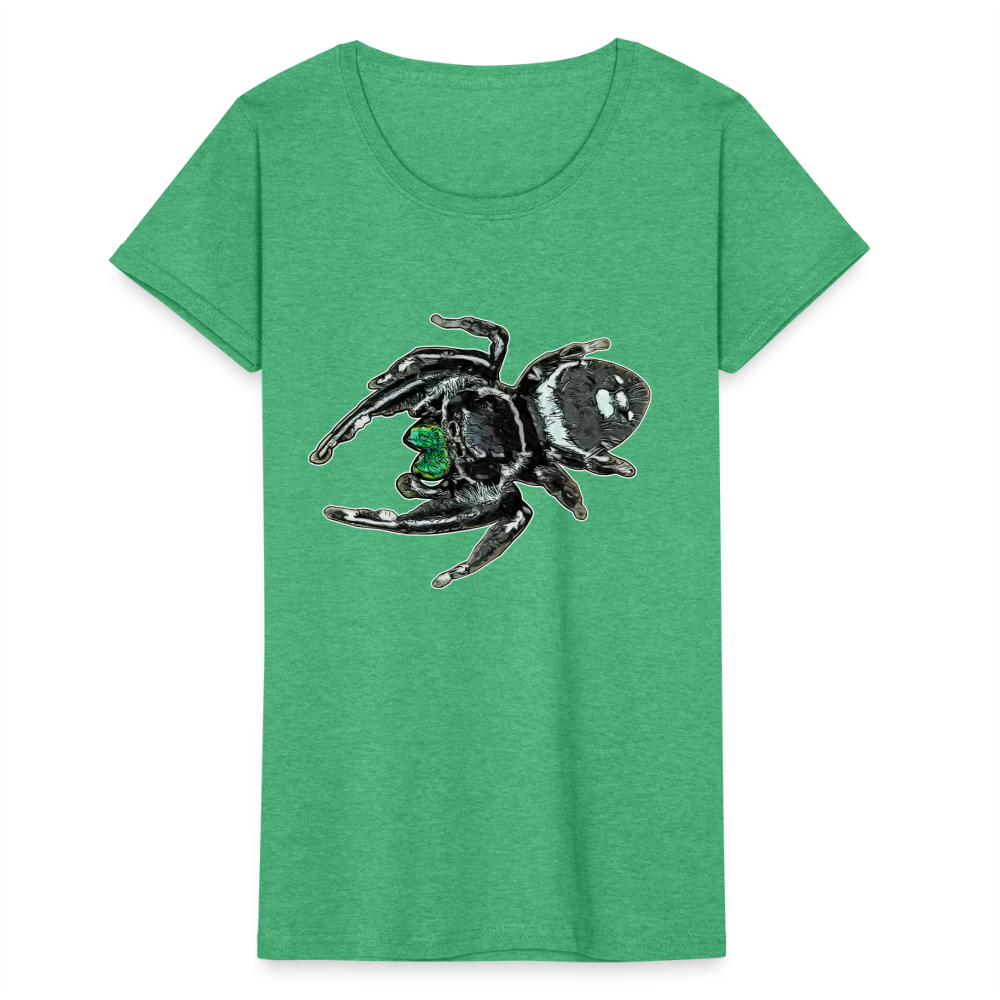 Frauen Fruit of the Loom T-Shirt Phidippus regius White Bahamas male - Grün meliert