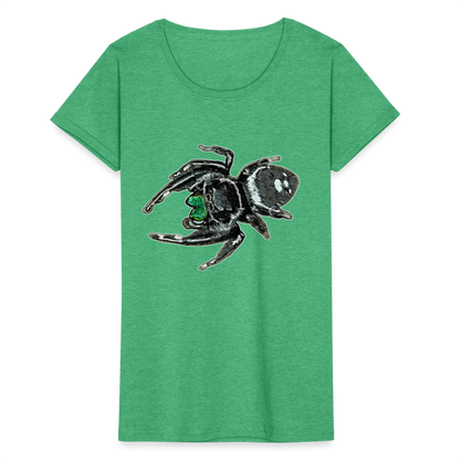 Frauen Fruit of the Loom T-Shirt Phidippus regius White Bahamas male - Grün meliert