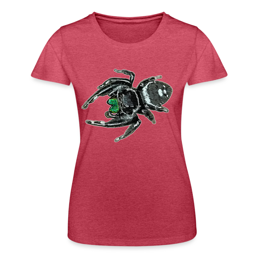 Frauen Fruit of the Loom T-Shirt Phidippus regius White Bahamas male - Rot meliert