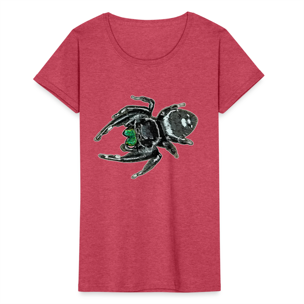 Frauen Fruit of the Loom T-Shirt Phidippus regius White Bahamas male - Rot meliert