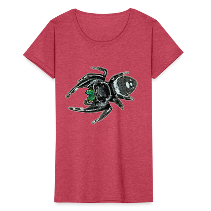 Frauen Fruit of the Loom T-Shirt Phidippus regius White Bahamas male - Rot meliert