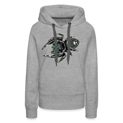 Frauen Hoodie Phidippus regius White Bahamas male - Grau meliert