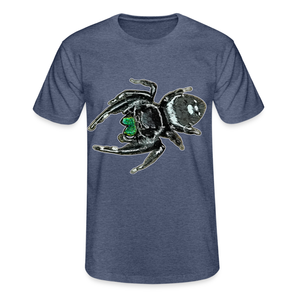 Männer Fruit of the Loom T-Shirt Phidippus regius White Bahamas male - Navy meliert