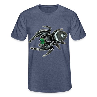 Männer Fruit of the Loom T-Shirt Phidippus regius White Bahamas male - Navy meliert
