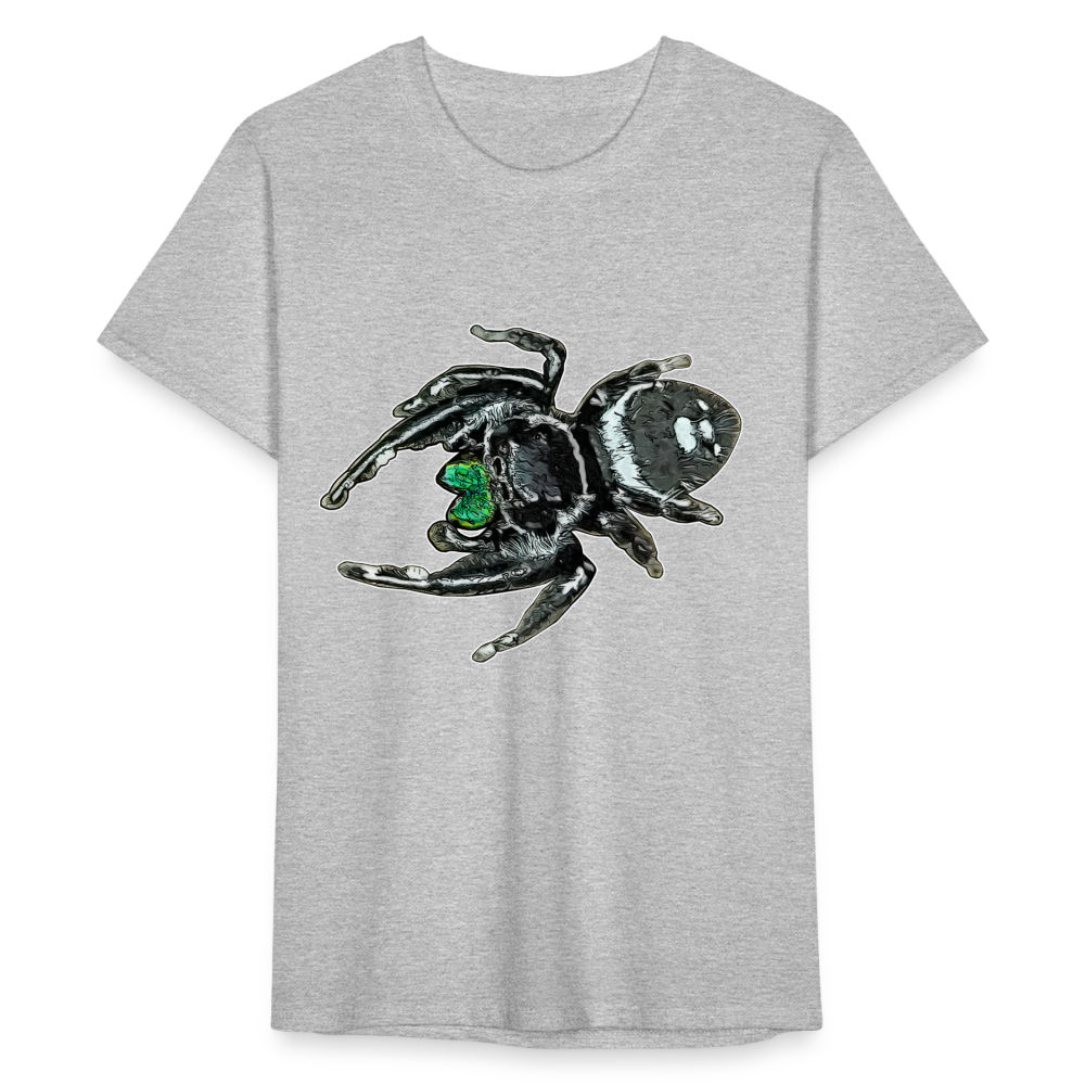 Männer Fruit of the Loom T-Shirt Phidippus regius White Bahamas male - Grau meliert
