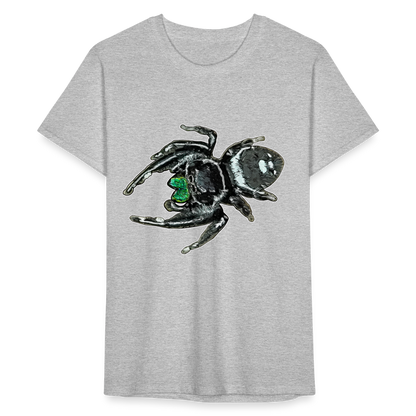 Männer Fruit of the Loom T-Shirt Phidippus regius White Bahamas male - Grau meliert