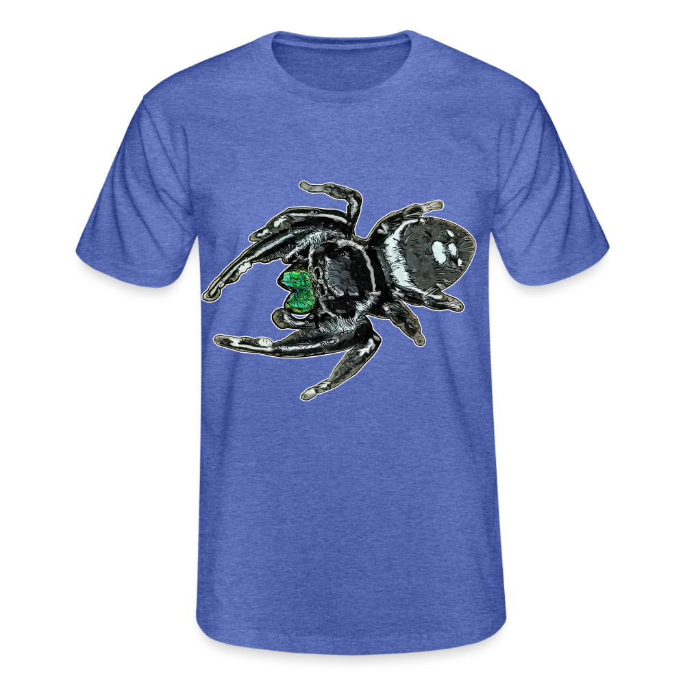 Männer Fruit of the Loom T-Shirt Phidippus regius White Bahamas male - Blau meliert