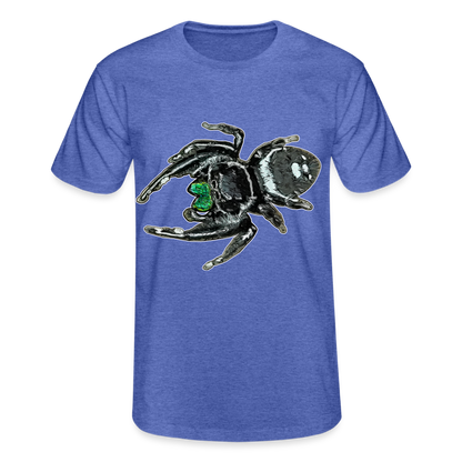 Männer Fruit of the Loom T-Shirt Phidippus regius White Bahamas male - Blau meliert