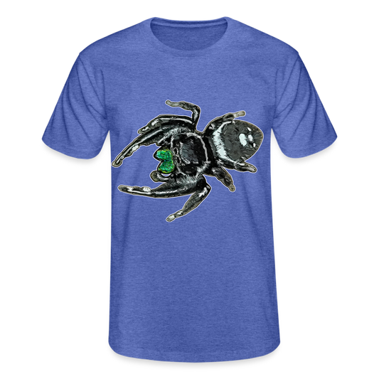 Männer Fruit of the Loom T-Shirt Phidippus regius White Bahamas male - Blau meliert