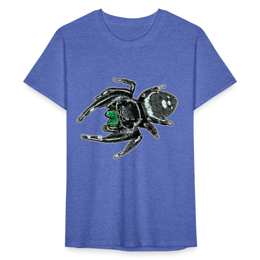 Männer Fruit of the Loom T-Shirt Phidippus regius White Bahamas male - Blau meliert