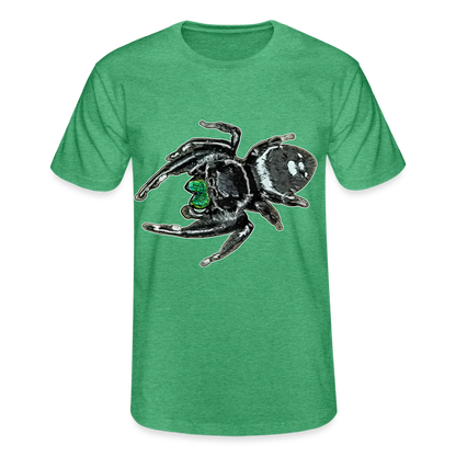 Männer Fruit of the Loom T-Shirt Phidippus regius White Bahamas male - Grün meliert