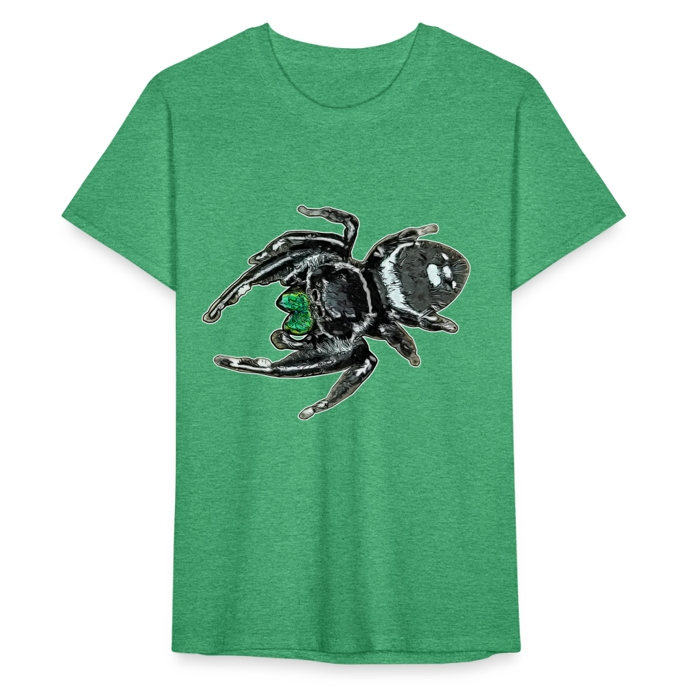 Männer Fruit of the Loom T-Shirt Phidippus regius White Bahamas male - Grün meliert