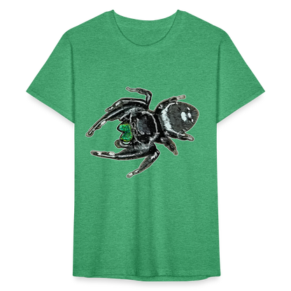 Männer Fruit of the Loom T-Shirt Phidippus regius White Bahamas male - Grün meliert