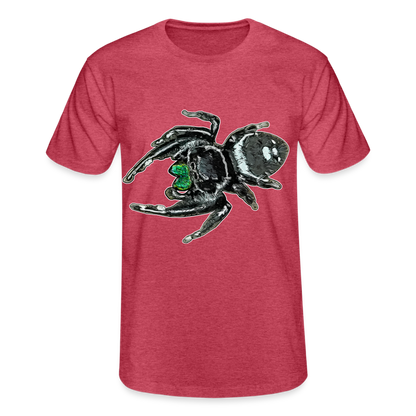 Männer Fruit of the Loom T-Shirt Phidippus regius White Bahamas male - Rot meliert