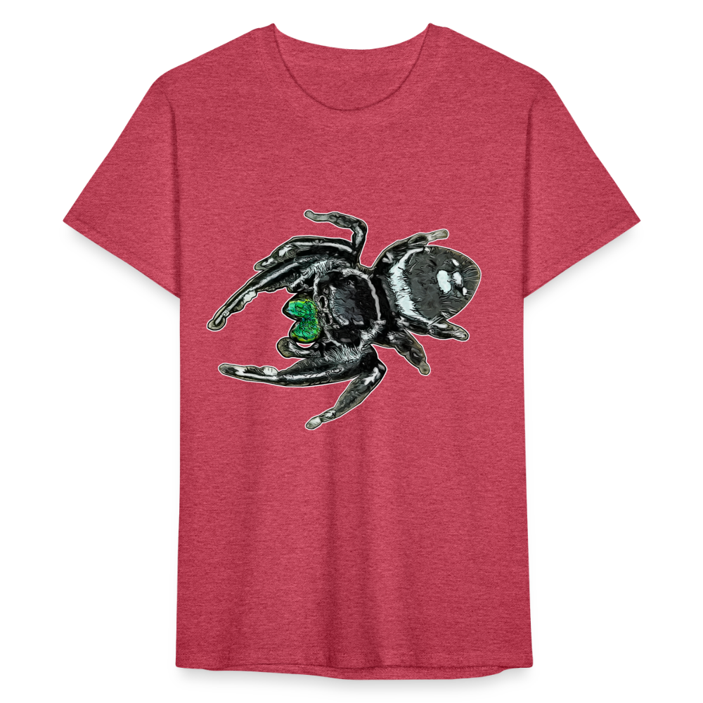 Männer Fruit of the Loom T-Shirt Phidippus regius White Bahamas male - Rot meliert