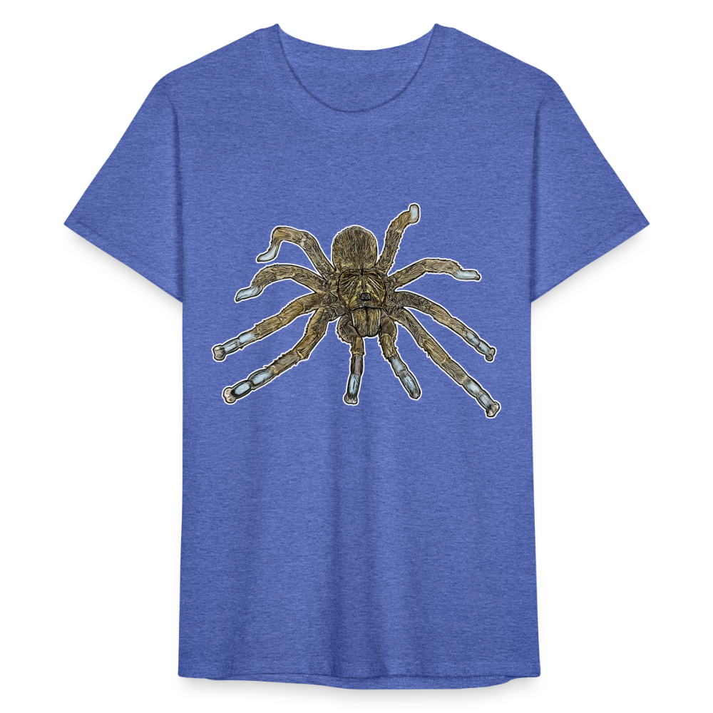 Männer Fruit of the Loom T-Shirt Idiothele mira - Blau meliert