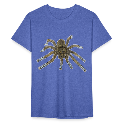 Männer Fruit of the Loom T-Shirt Idiothele mira - Blau meliert